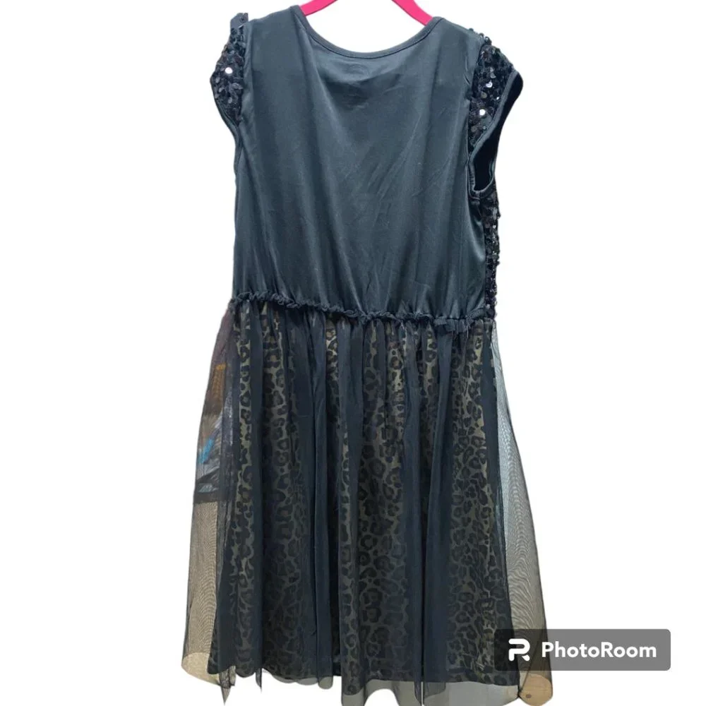 Wonder Nation NWOT Girls Sequins‎ and Tulle over Cheetah Print dress sz Large